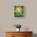 View the Картина на стене дух леса олень комод с цветком интерьер помещения световая энергетическая картина